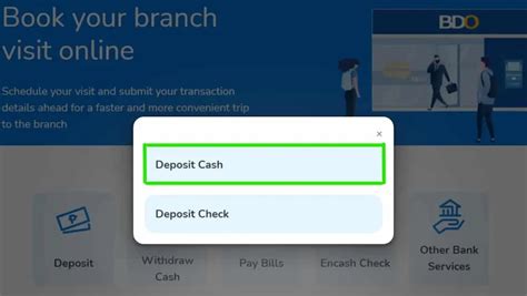 bdo online appointment for deposit